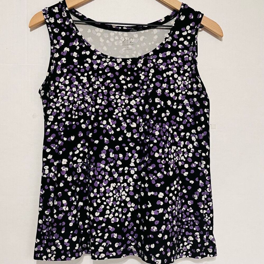 212 Collection   Black, Purple And White Tank Top   Sz S